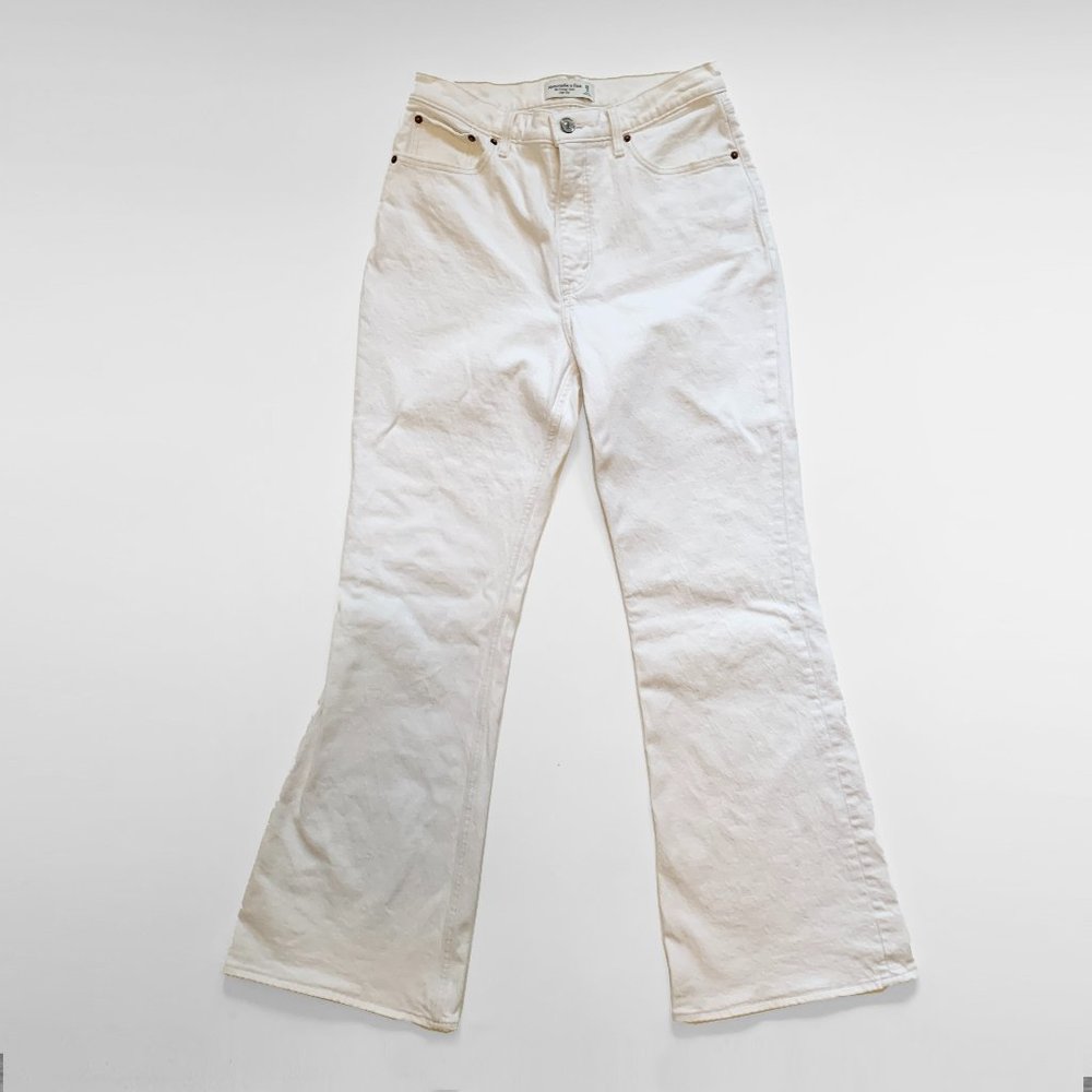 Abercrombie and Fitch High Rise Vintage Flare Jean Cream Sz 29/8r